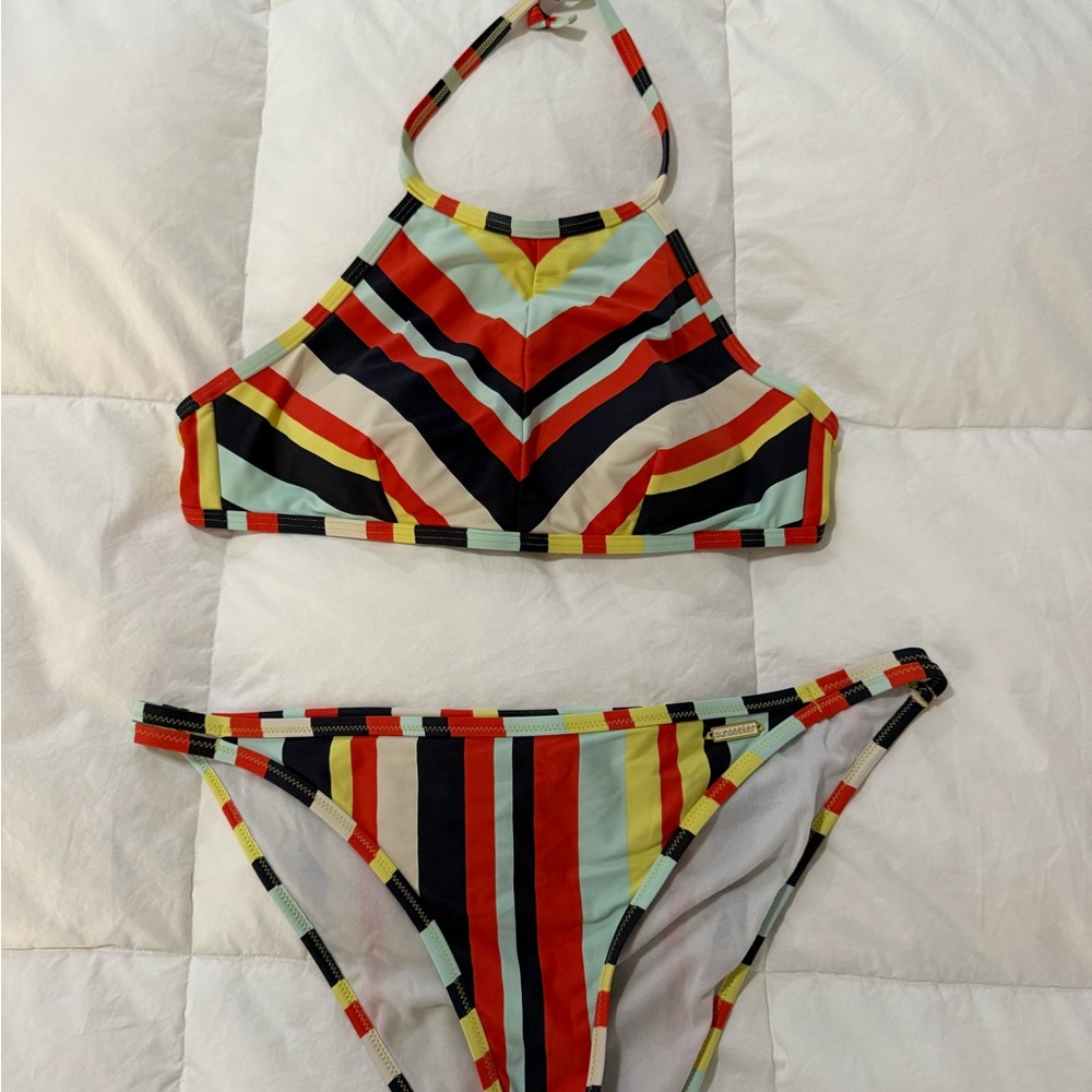 Sunseeker brand Striped Halter Bikini Set
